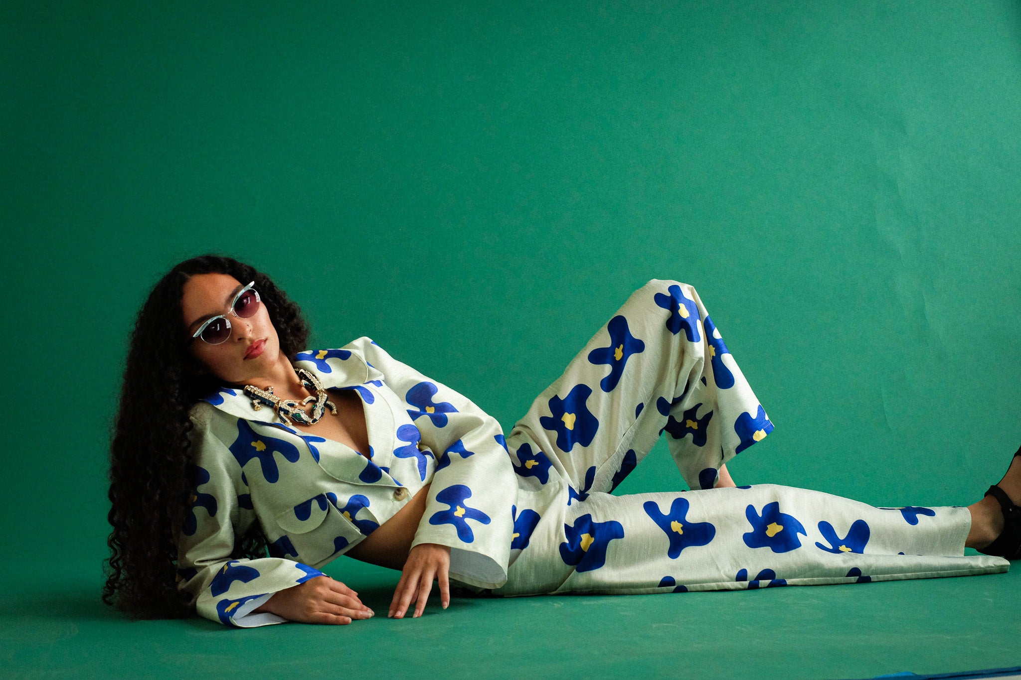 coco jacket in sapphire floral